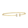 Thumbnail Image 2 of 1/10 CT. T.W. Baguette and Round Diamond Tri-Sides Open Bangle in Hollow 10K Gold - 7.25"