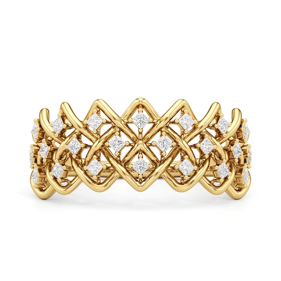 1/3 CT. T.w. Princess-Cut Diamond Woven Ring in 10K Gold