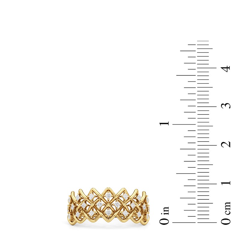 Main Image 3 of 1/3 CT. T.W. Princess-Cut Diamond Woven Ring in 10K Gold