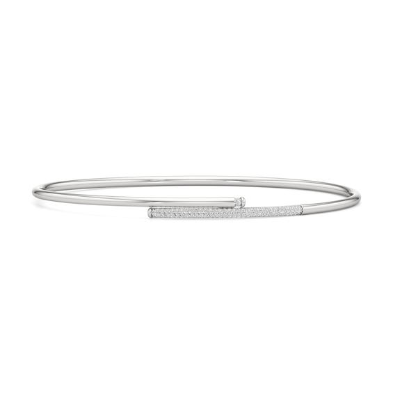1/4 CT. T.w. Diamond Flex Bypass Bangle in Hollow Sterling Silver