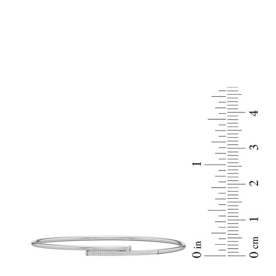 1/4 CT. T.w. Diamond Flex Bypass Bangle in Hollow Sterling Silver