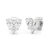 Thumbnail Image 1 of 1 CT. T.W. Pear-Shaped and Princess-Cut Lab-Grown Multi-Diamond Heart Stud Earrings in 14K White Gold