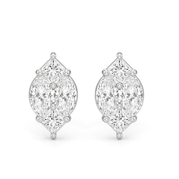 1-1/4 CT. T.W. Marquise-Shaped Lab-Grown Multi-Diamond Stud Earrings in 14K White Gold
