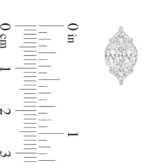 1-1/4 CT. T.w. Marquise-Shaped Lab-Grown Multi-Diamond Stud Earrings in 14K White Gold