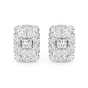 Thumbnail Image 1 of 1-1/4 CT. T.W. Emerald-Shaped Lab-Grown Multi-Diamond Stud Earrings in 14K White Gold