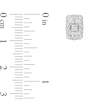 Thumbnail Image 2 of 1-1/4 CT. T.W. Emerald-Shaped Lab-Grown Multi-Diamond Stud Earrings in 14K White Gold