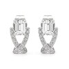 Thumbnail Image 1 of 1 CT. T.W. Emerald-Cut Lab-Grown Diamond "X" Stud Earrings in 14K White Gold