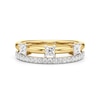 Thumbnail Image 1 of 1/2 CT. T.W. Princess-Cut and Round Diamond Faux Stack Ring in 10K Gold