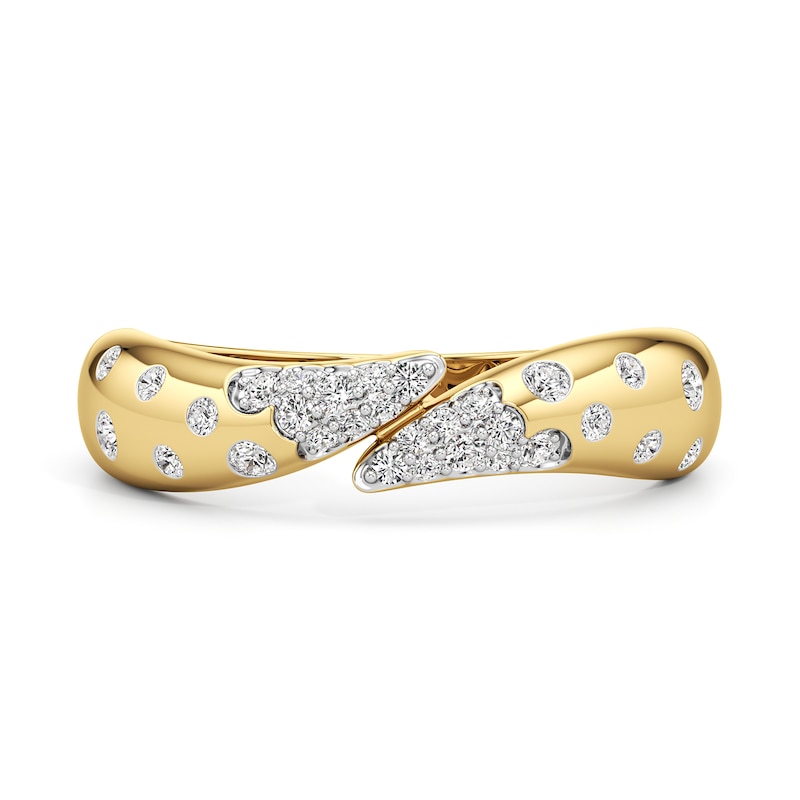 Main Image 1 of 1/4 CT. T.W. Diamond Tapered Bypass Ring in 10K Gold