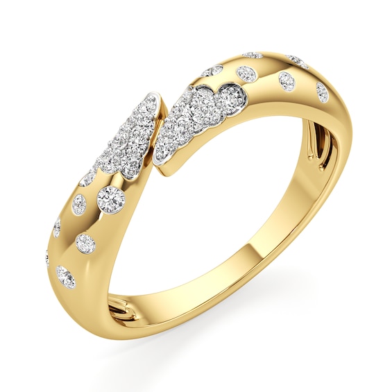 1/4 CT. T.w. Diamond Tapered Bypass Ring in 10K Gold