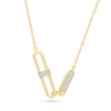 Thumbnail Image 1 of 1/15 CT. T.W. Diamond Paper Clip Links Necklace in 10K Gold