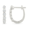 Thumbnail Image 2 of 1/10 CT. T.W. Diamond Five Stone Oval Hoop Earrings in Sterling Silver
