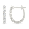 Thumbnail Image 3 of 1/10 CT. T.W. Diamond Five Stone Oval Hoop Earrings in Sterling Silver