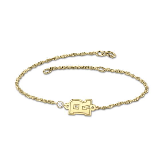 1/20 CT. Certified Lab-Grown Diamond Solitaire Sideways Initial Bracelet (F/Vs2) - 1 Letter