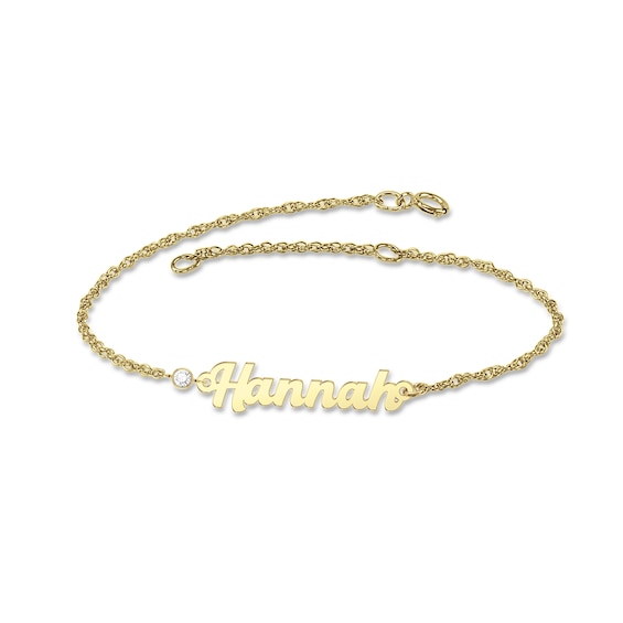 1/20 CT. Certified Lab-Grown Diamond Solitaire Script Name Bracelet (F/Vs2) - 1 Line