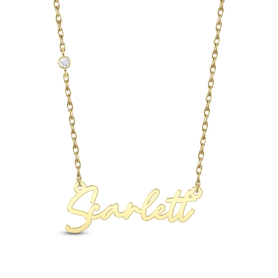 1/20 CT. Certified Lab-Grown Diamond Solitaire Station Name Necklace (F/Vs2) - 1 Line