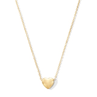 Puff Heart Necklace in 10K Gold