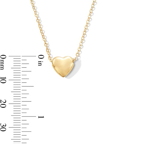 Puff Heart Necklace in 10K Gold