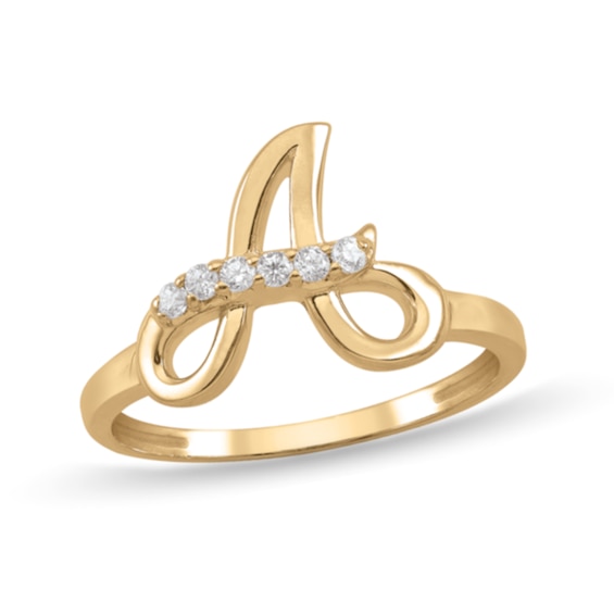1/10 CT. T.w. Lab-Grown Diamond Initial Ring (1 Letter)
