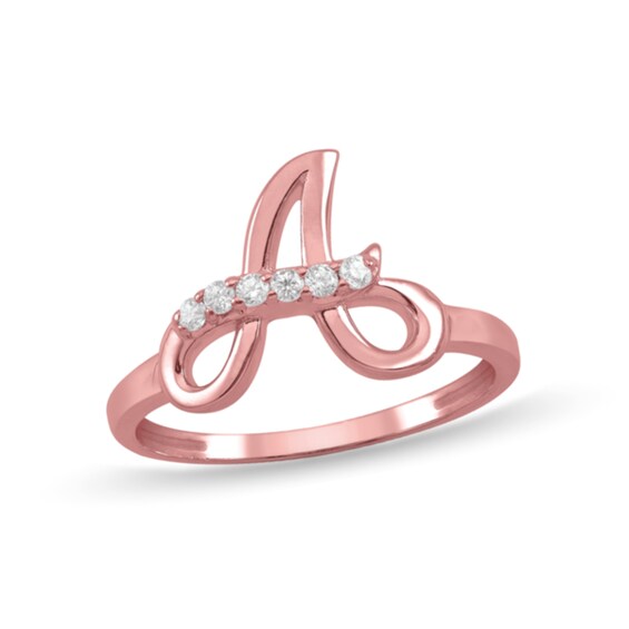 1/10 CT. T.w. Lab-Grown Diamond Initial Ring (1 Letter)
