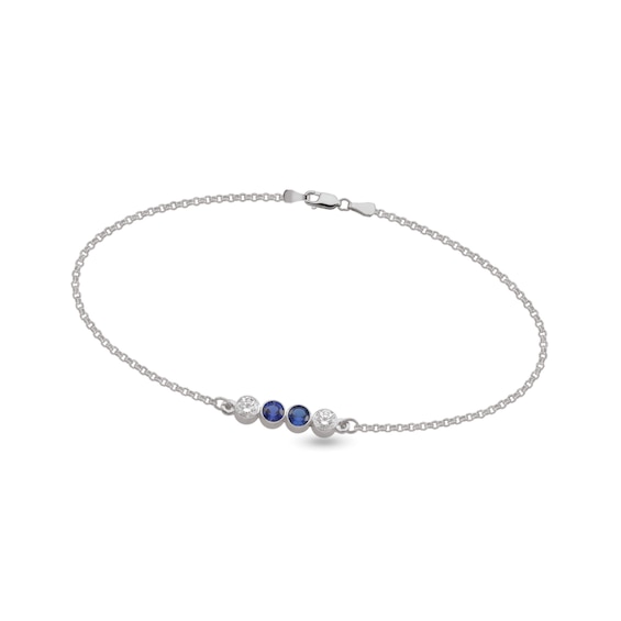 1/3 CT. T.w. Lab-Grown Diamond and Birthstone Bezel-Set Bracelet (1-3 Stones)