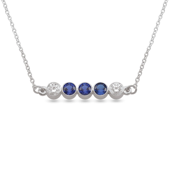 1/3 CT. T.w. Lab-Grown Diamond and Birthstone Bezel-Set Necklace (1-3 Stones)