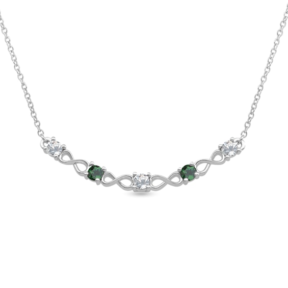 1/3 CT. T.w. Lab-Grown Diamond and Birthstone Infinity Necklace (2 Stones)