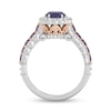 Thumbnail Image 3 of Enchanted Disney Ariel Oval Amethyst and 1/2 CT. T.W. Diamond Scallop Frame Engagement Ring in 14K Two-Tone Gold