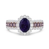 Thumbnail Image 4 of Enchanted Disney Ariel Oval Amethyst and 1/2 CT. T.W. Diamond Scallop Frame Engagement Ring in 14K Two-Tone Gold