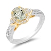 Thumbnail Image 1 of Enchanted Disney Tiana Oval Green Quartz and 1/3 CT. T.W. Diamond Frame Collar Engagement Ring in 14K Two-Tone Gold