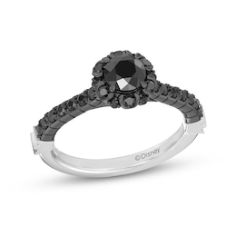 Enchanted Disney Villains Maleficent 1 CT. T.W. Black Diamond Frame Engagement Ring in Sterling Silver