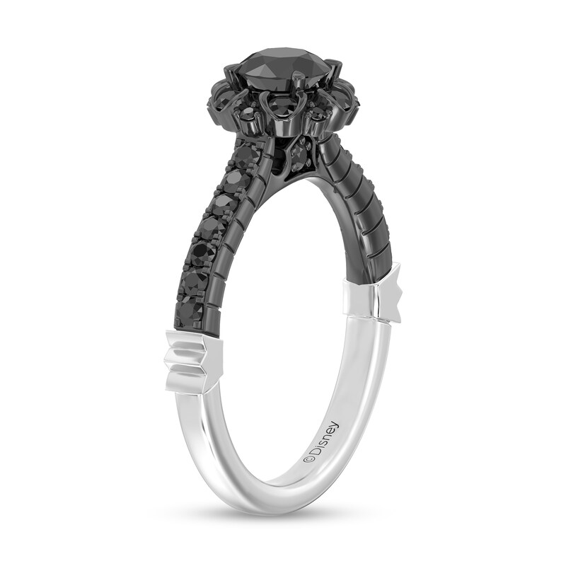Main Image 2 of Enchanted Disney Villains Maleficent 1 CT. T.W. Black Diamond Frame Engagement Ring in Sterling Silver