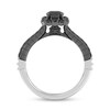 Thumbnail Image 3 of Enchanted Disney Villains Maleficent 1 CT. T.W. Black Diamond Frame Engagement Ring in Sterling Silver