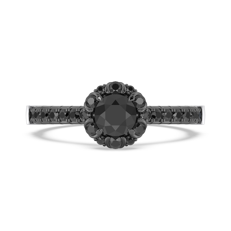 Main Image 4 of Enchanted Disney Villains Maleficent 1 CT. T.W. Black Diamond Frame Engagement Ring in Sterling Silver
