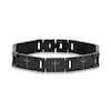 Thumbnail Image 1 of 1/4 CT. T.W. Diamond Cross Textured Link Bracelet in Stainless Steel with Black Ion Plate - 8.5"
