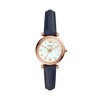 Thumbnail Image 1 of Ladies’ Fossil Carlie Rose-Tone IP Blue Leather Strap Watch with White Mother-of-Pearl Dial (Model: ES4502)
