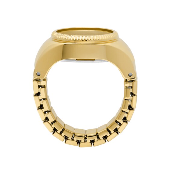 Ladiesâ Fossil Gold-Tone IP Ring Watch with Malachite Dial (Model: Es5308)