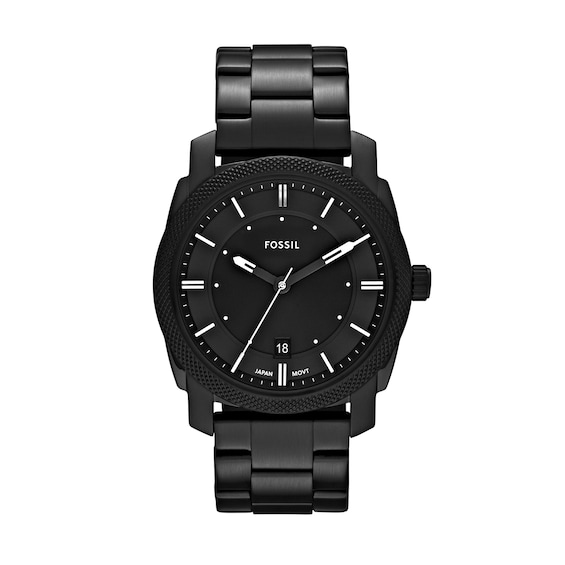 Menâs Fossil Machine Black IP Watch with Black Dial (Model: Fs4775)