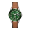 Thumbnail Image 1 of Men’s Fossil Blue Dive Tan Leather Strap Watch with Green Dial (Model: FS5946)