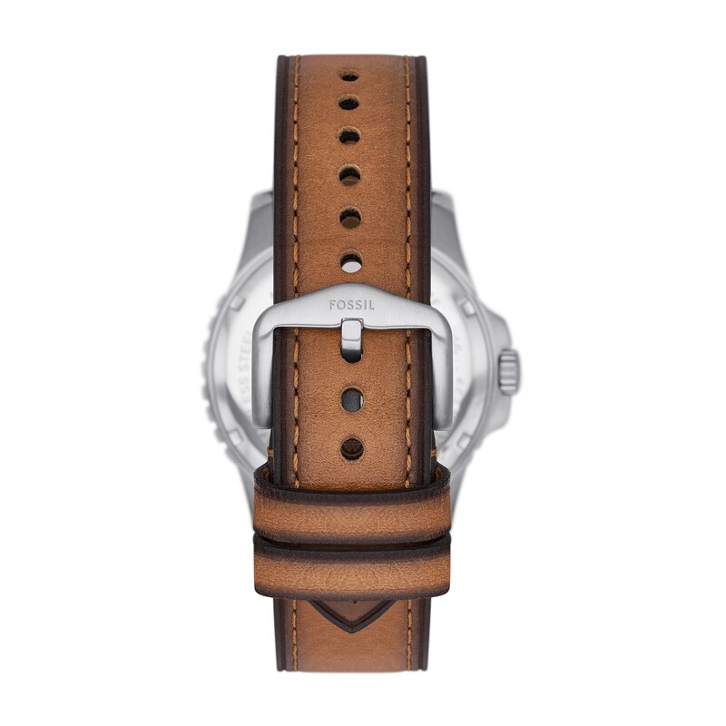 Main Image 2 of Men’s Fossil Blue Dive Tan Leather Strap Watch with Green Dial (Model: FS5946)