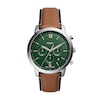 Thumbnail Image 1 of Men’s Fossil Neutra Brown Leather Strap Chronograph Watch with Green Dial (Model: FS5963)