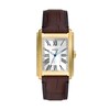Thumbnail Image 1 of Men’s Fossil Carraway Gold-Tone IP Brown Leather Strap Watch with Rectangular White Dial (Model: FS6011)