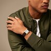 Thumbnail Image 4 of Men’s Fossil Carraway Gold-Tone IP Brown Leather Strap Watch with Rectangular White Dial (Model: FS6011)