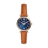 Thumbnail Image 1 of Ladies’ Fossil Carlie Rose-Tone IP Tan Leather Strap Watch with Blue Mother-of-Pearl Dial (Model: ES4701)