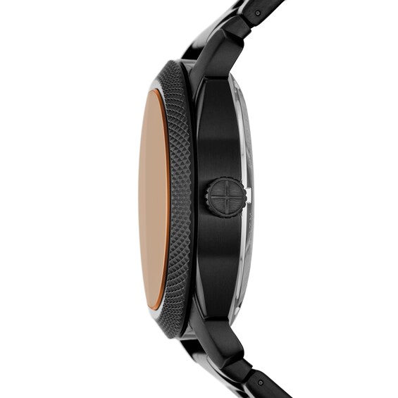 Menâs Fossil Machine Black IP Automatic Watch with Brown Skeleton Dial (Model: Me3253)