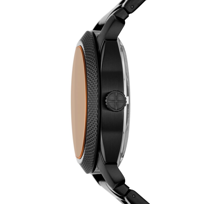 Main Image 3 of Men’s Fossil Machine Black IP Automatic Watch with Brown Skeleton Dial (Model: ME3253)