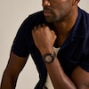 Thumbnail Image 4 of Men’s Fossil Townsman Black IP Brown Leather Strap Automatic Watch with Brown Skeleton Dial (Model: ME3155)