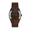 Thumbnail Image 2 of Men’s Fossil Everett Black IP Brown Leather Strap Automatic Watch with Black Matte Skeleton Dial (Model: ME3207)