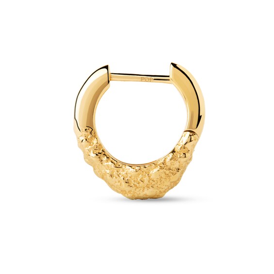 PDPAOLAâ¢ at Zales SILHOUETTES 15.4mm Textured Single Hoop Earring in Sterling Silver with 18K Gold Plate