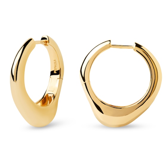 PDPAOLAâ¢ at Zales SILHOUETTES 24.6mm Hoop Earrings in Hollow Brass with 18K Gold Plate